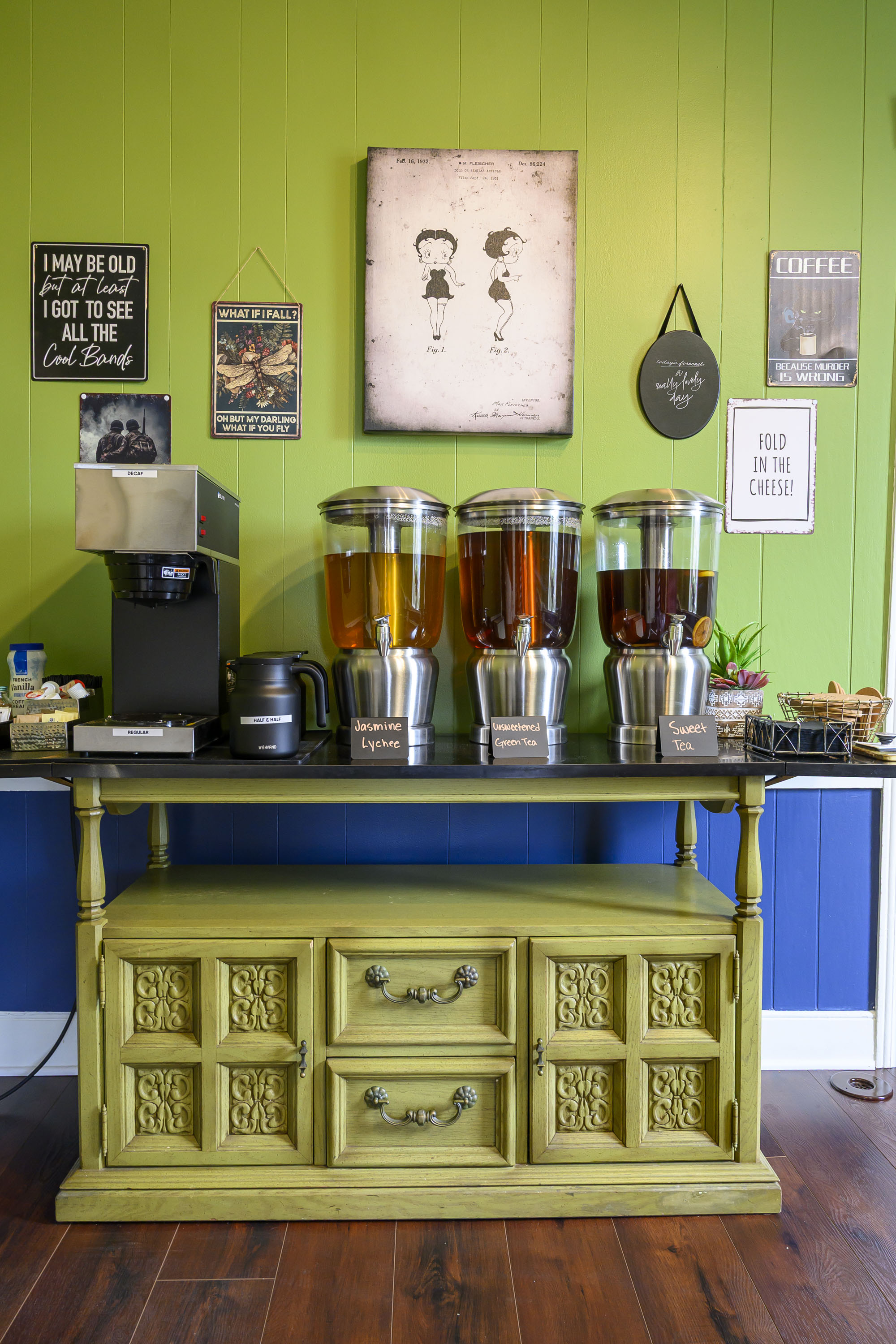 A rotating variety of fresh brewed iced teas are on...