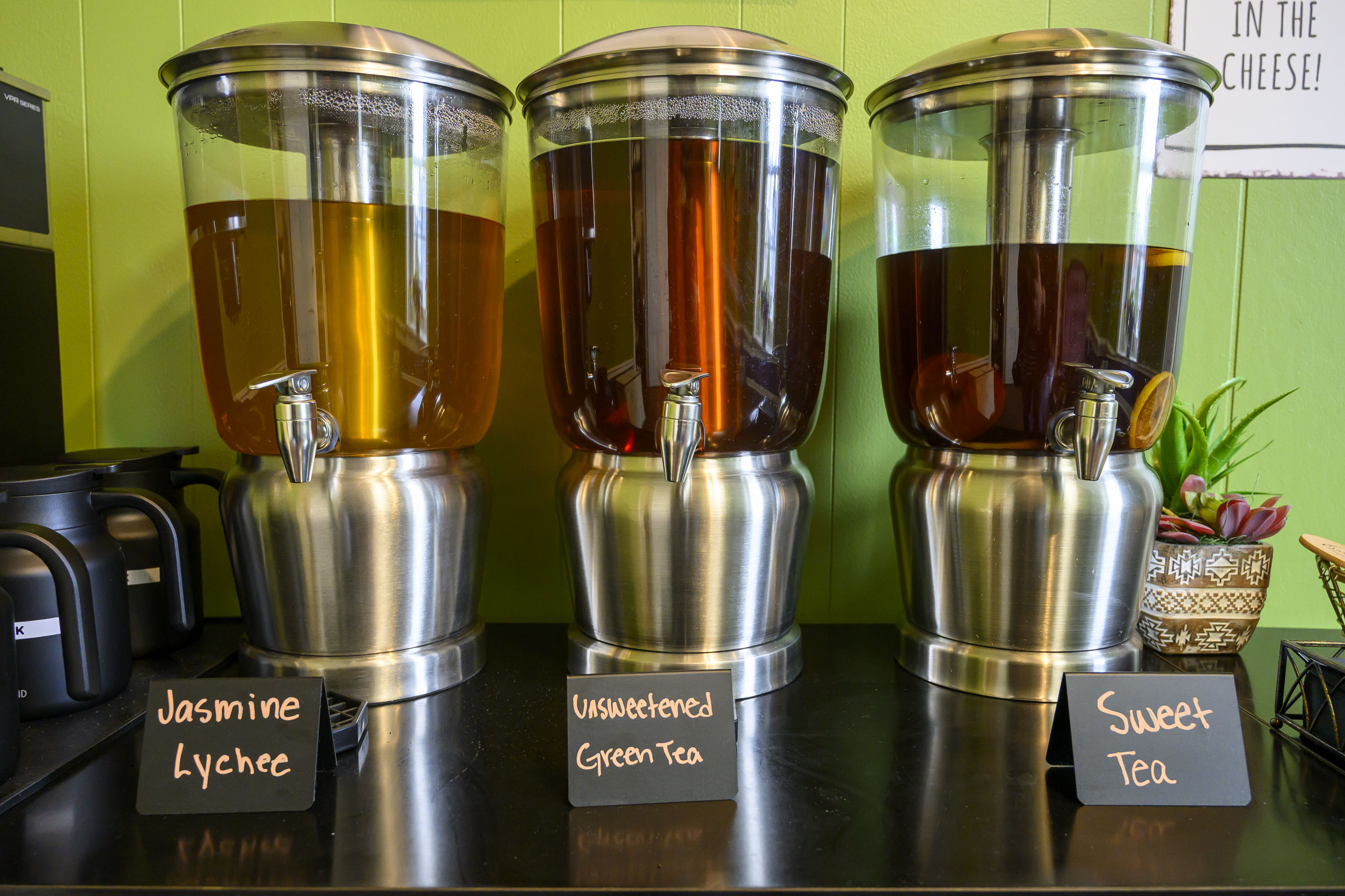 A rotating variety of fresh brewed iced teas are on...