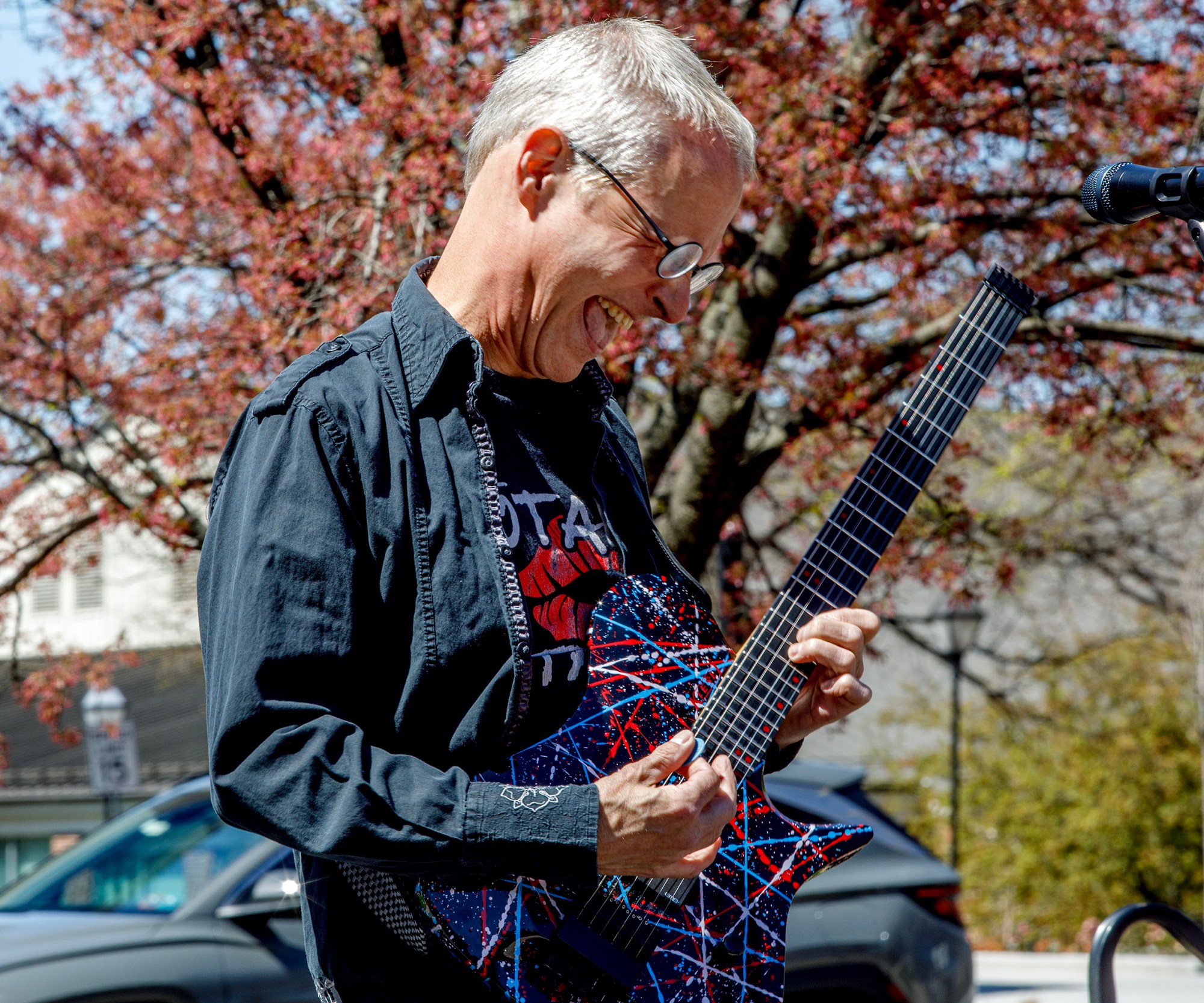 Michael Trapp of the Two Taboo from Jim Thorpe performs during Pawapalooza on Saturday, April 11, 2026, at Moravian University's Priscilla Payne Hurd Academic Complex in Bethlehem. The event supports the Pawprint Project, a student-led organization raising money for the Pediatric Cancer Foundation of the Lehigh Valley. It features live music, games and other activities.(Jane Therese/Special to The Morning Call)