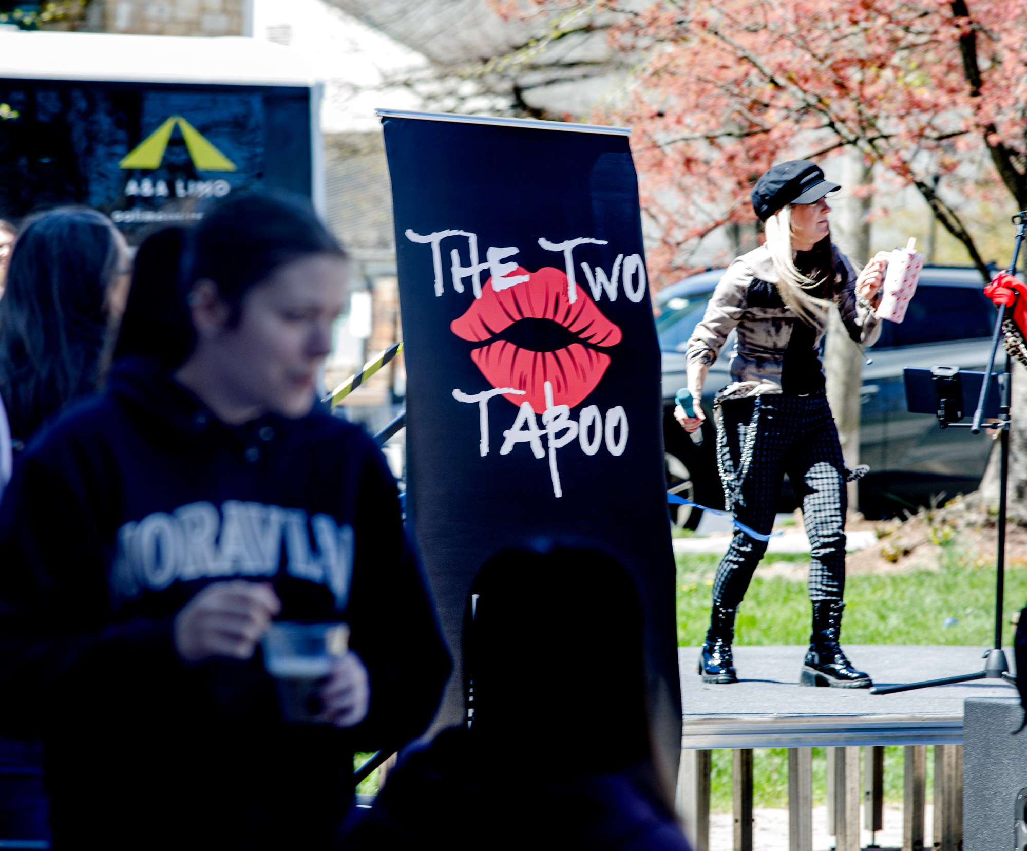 Joanna Bea of The Two Taboo from Jim Thorpe performs during Pawapalooza on Saturday, April 11, 2026, at Moravian University's Priscilla Payne Hurd Academic Complex in Bethlehem. The event supports the Pawprint Project, a student-led organization raising money for the Pediatric Cancer Foundation of the Lehigh Valley. It features live music, games and other activities.(Jane Therese/Special to The Morning Call)