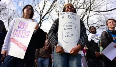 Lehigh University students hold a public demonstration against racism