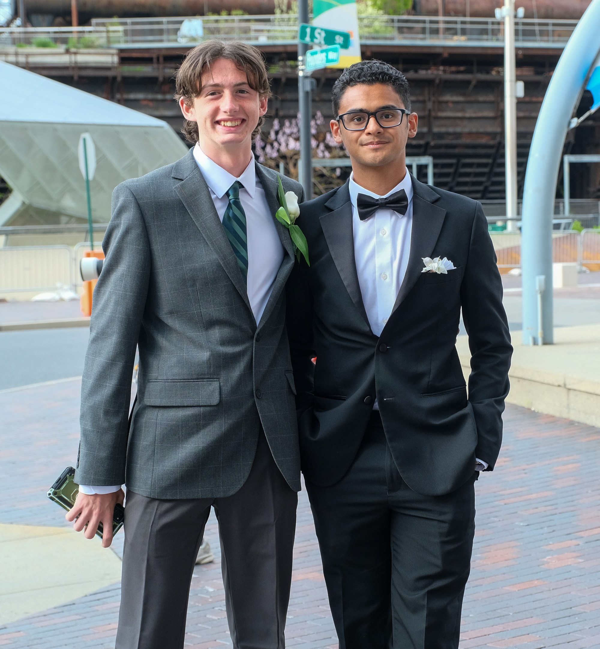 Southern Lehigh High School held its prom Friday, April 24, 2026, at SteelStacks in Bethlehem. Students and their guests arrive to the big night. (Sharon Merkel/Special to The Morning Call)