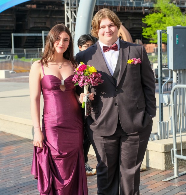 Southern Lehigh High School held its prom Friday, April 24, 2026, at SteelStacks in Bethlehem. Students and their guests arrive to the big night. (Sharon Merkel/Special to The Morning Call)