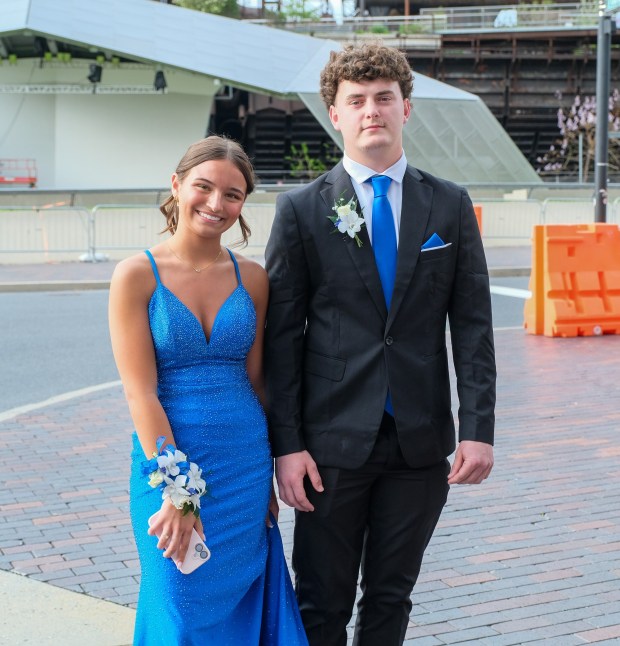 Southern Lehigh High School held its prom Friday, April 24, 2026, at SteelStacks in Bethlehem. Students and their guests arrive to the big night. (Sharon Merkel/Special to The Morning Call)