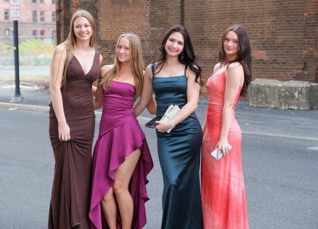 Southern Lehigh High School held its prom Friday, April 24, 2026, at SteelStacks in Bethlehem. Students and their guests arrive to the big night. (Sharon Merkel/Special to The Morning Call)