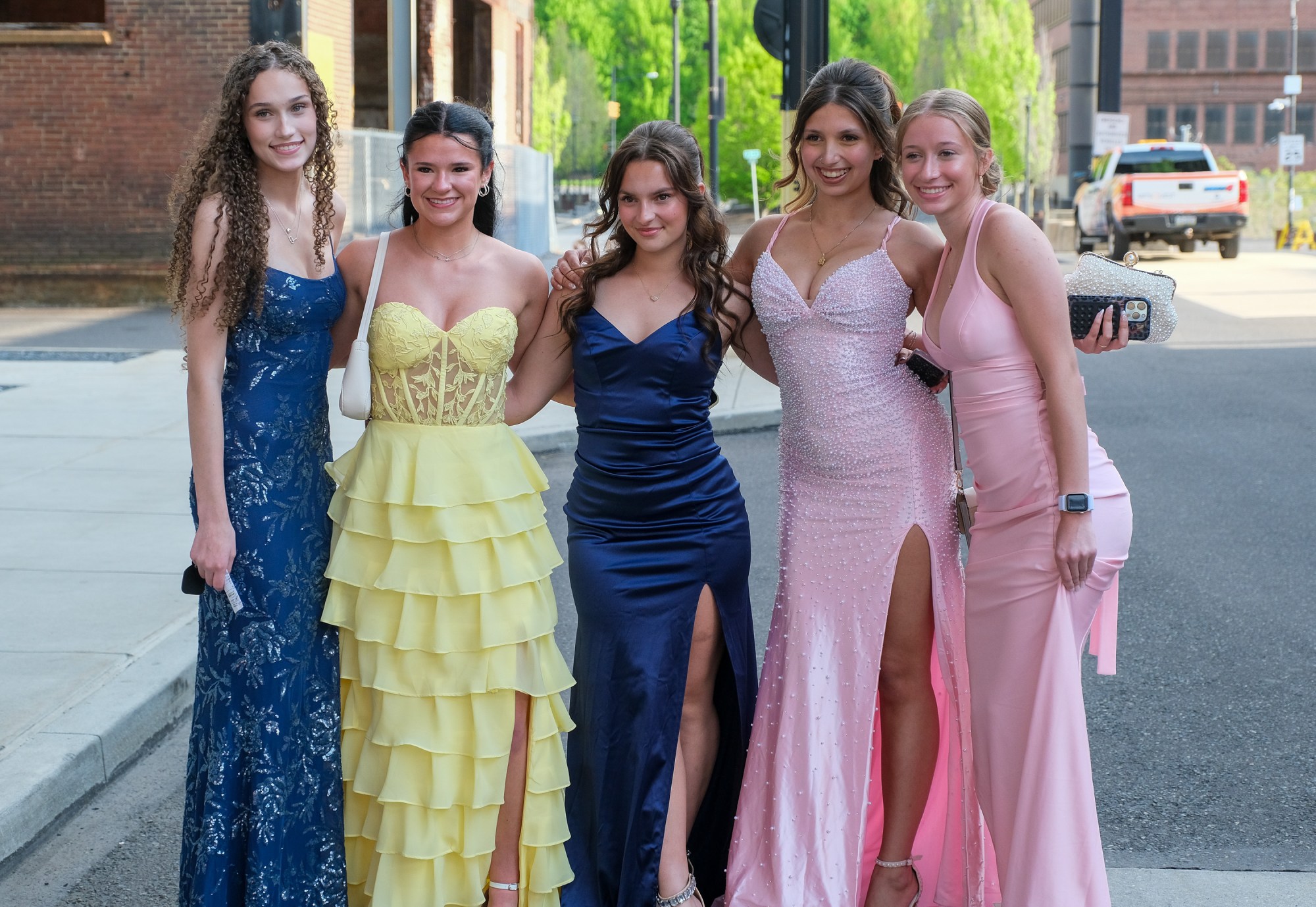 Southern Lehigh High School held its prom Friday, April 24, 2026, at SteelStacks in Bethlehem. Students and their guests arrive to the big night. (Sharon Merkel/Special to The Morning Call)