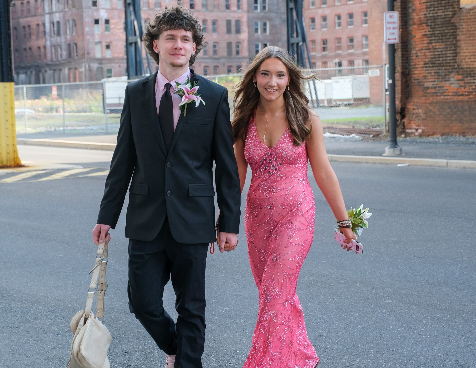 Southern Lehigh High School held its prom Friday, April 24, 2026, at SteelStacks in Bethlehem. Students and their guests arrive to the big night. (Sharon Merkel/Special to The Morning Call)