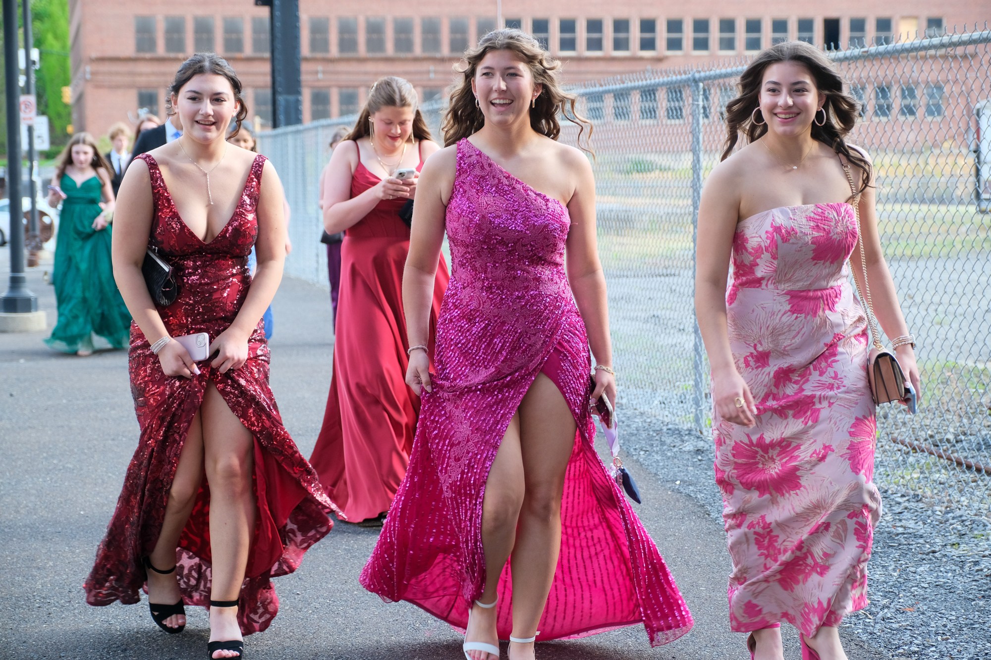 Southern Lehigh High School held its prom Friday, April 24, 2026, at SteelStacks in Bethlehem. Students and their guests arrive to the big night. (Sharon Merkel/Special to The Morning Call)
