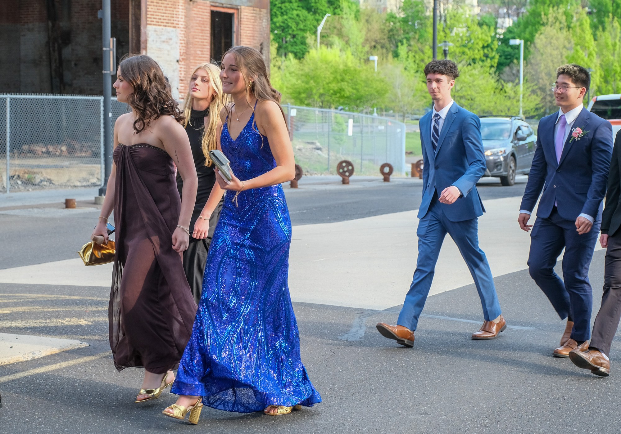 Southern Lehigh High School held its prom Friday, April 24, 2026, at SteelStacks in Bethlehem. Students and their guests arrive to the big night. (Sharon Merkel/Special to The Morning Call)