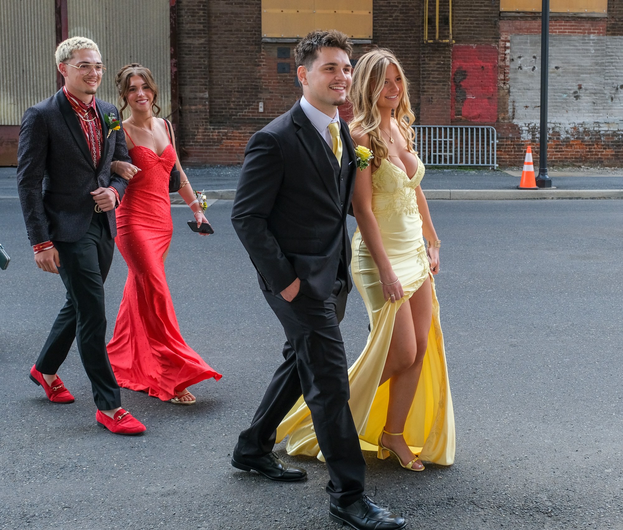 Southern Lehigh High School held its prom Friday, April 24, 2026, at SteelStacks in Bethlehem. Students and their guests arrive to the big night. (Sharon Merkel/Special to The Morning Call)