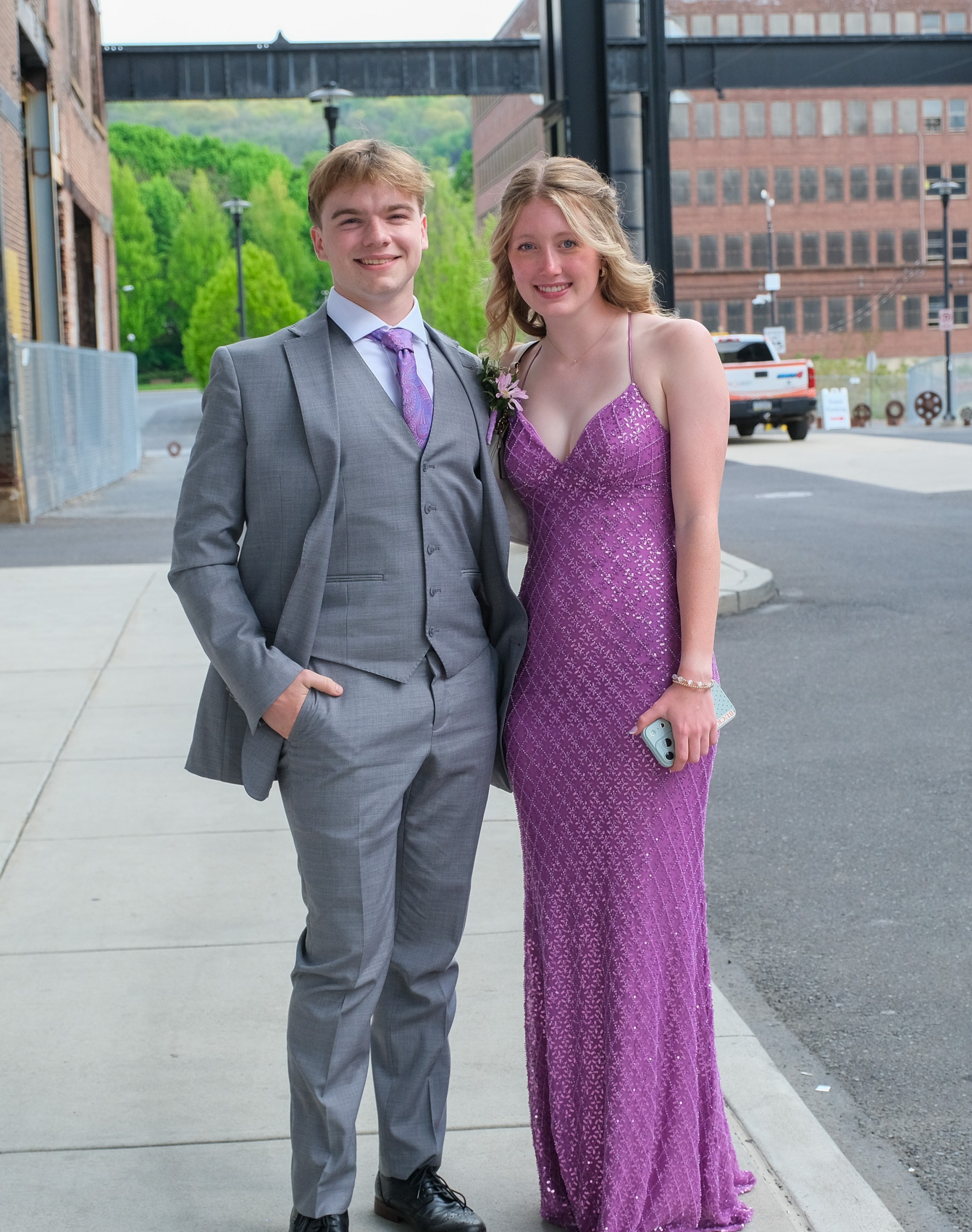 Southern Lehigh High School held its prom Friday, April 24, 2026, at SteelStacks in Bethlehem. Students and their guests arrive to the big night. (Sharon Merkel/Special to The Morning Call)
