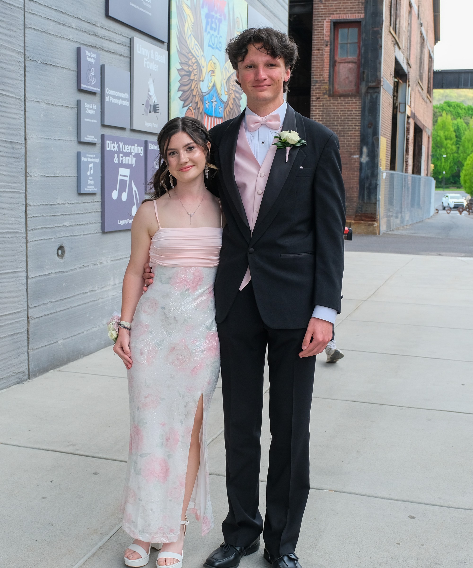 Southern Lehigh High School held its prom Friday, April 24, 2026, at SteelStacks in Bethlehem. Students and their guests arrive to the big night. (Sharon Merkel/Special to The Morning Call)