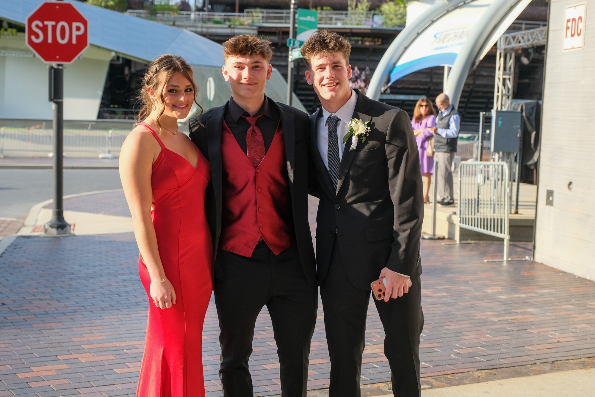 Southern Lehigh High School held its prom Friday, April 24, 2026, at SteelStacks in Bethlehem. Students and their guests arrive to the big night. (Sharon Merkel/Special to The Morning Call)
