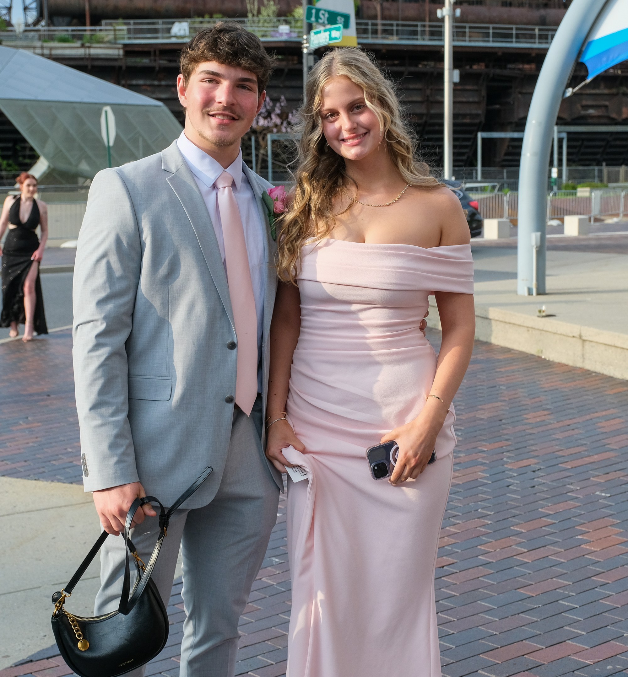 Southern Lehigh High School held its prom Friday, April 24, 2026, at SteelStacks in Bethlehem. Students and their guests arrive to the big night. (Sharon Merkel/Special to The Morning Call)