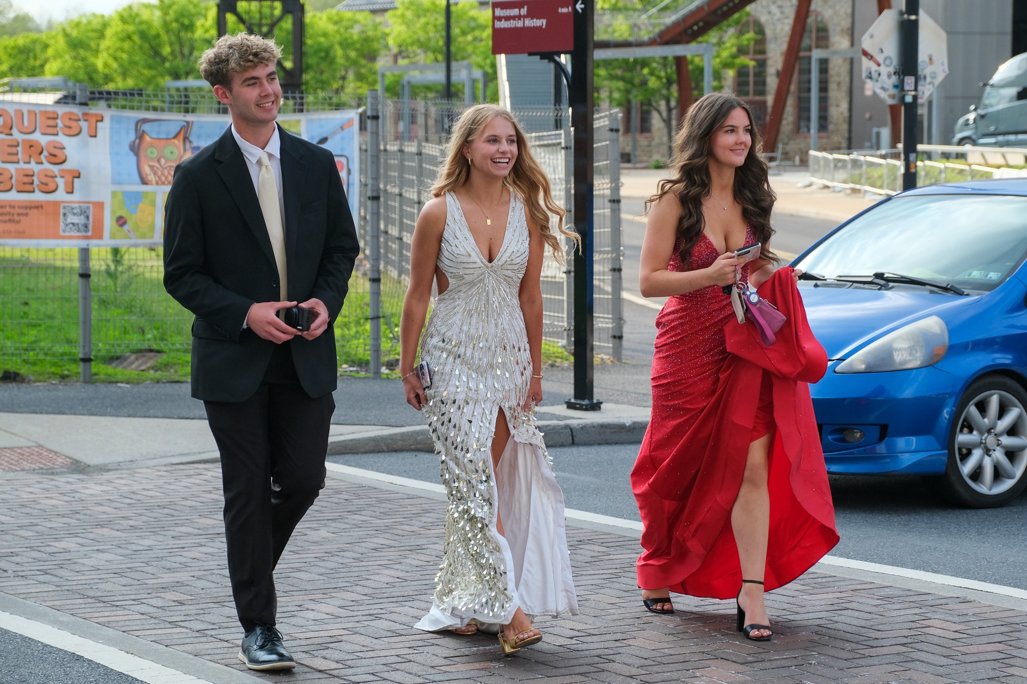 Southern Lehigh High School held its prom Friday, April 24, 2026, at SteelStacks in Bethlehem. Students and their guests arrive to the big night. (Sharon Merkel/Special to The Morning Call)