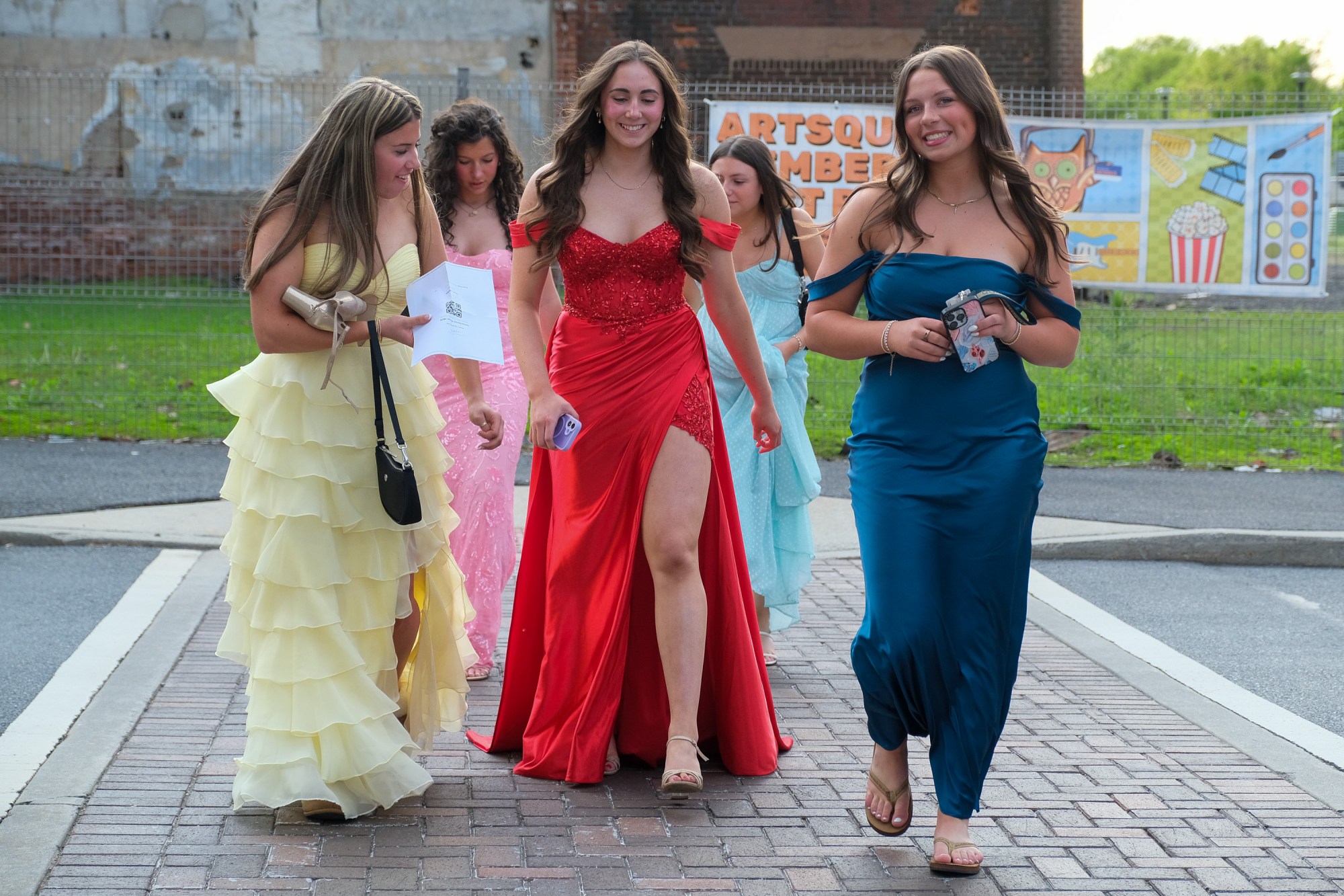 Southern Lehigh High School held its prom Friday, April 24, 2026, at SteelStacks in Bethlehem. Students and their guests arrive to the big night. (Sharon Merkel/Special to The Morning Call)