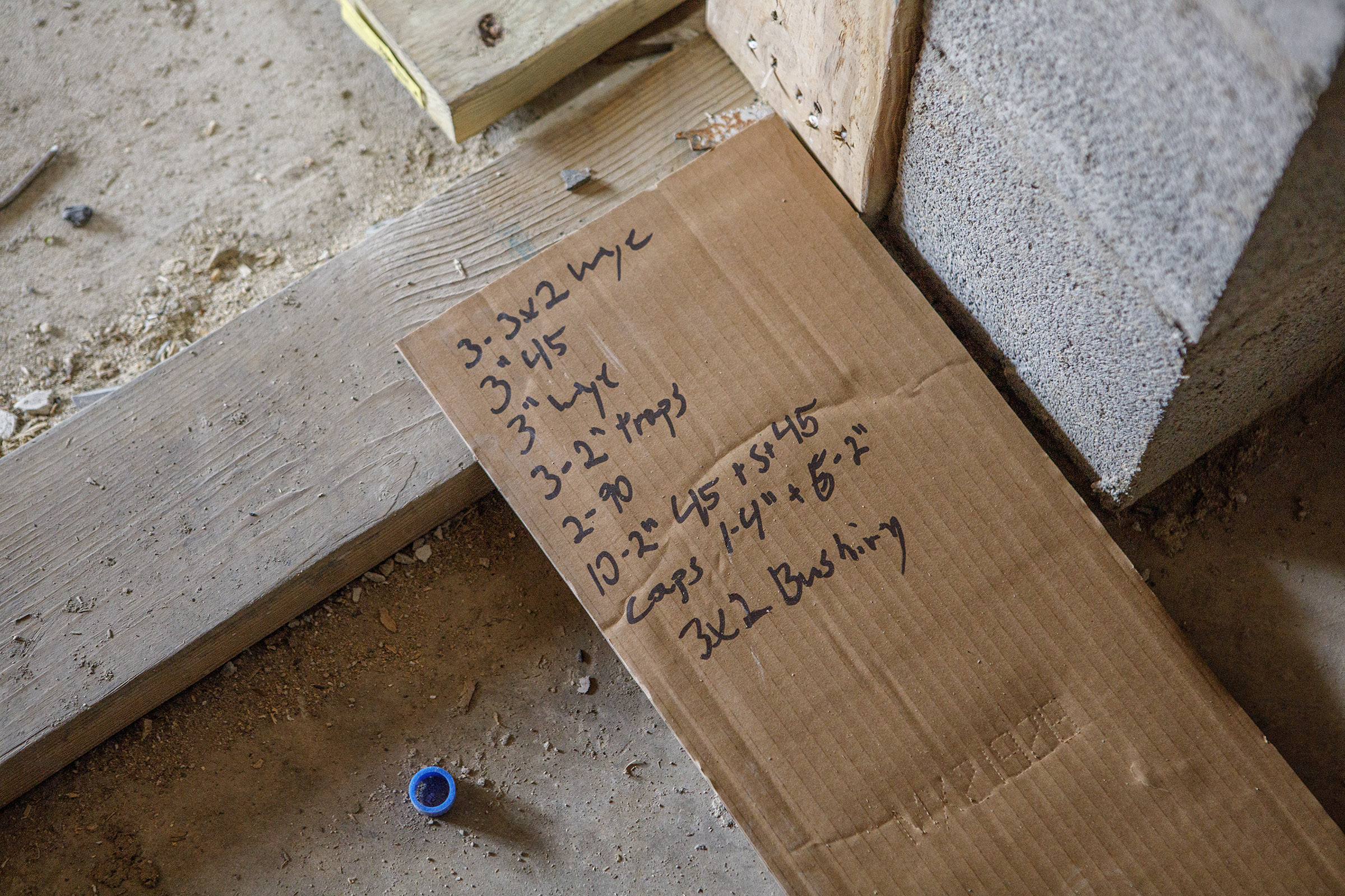 Notes on cardboard during a tour at the Walnut Square...