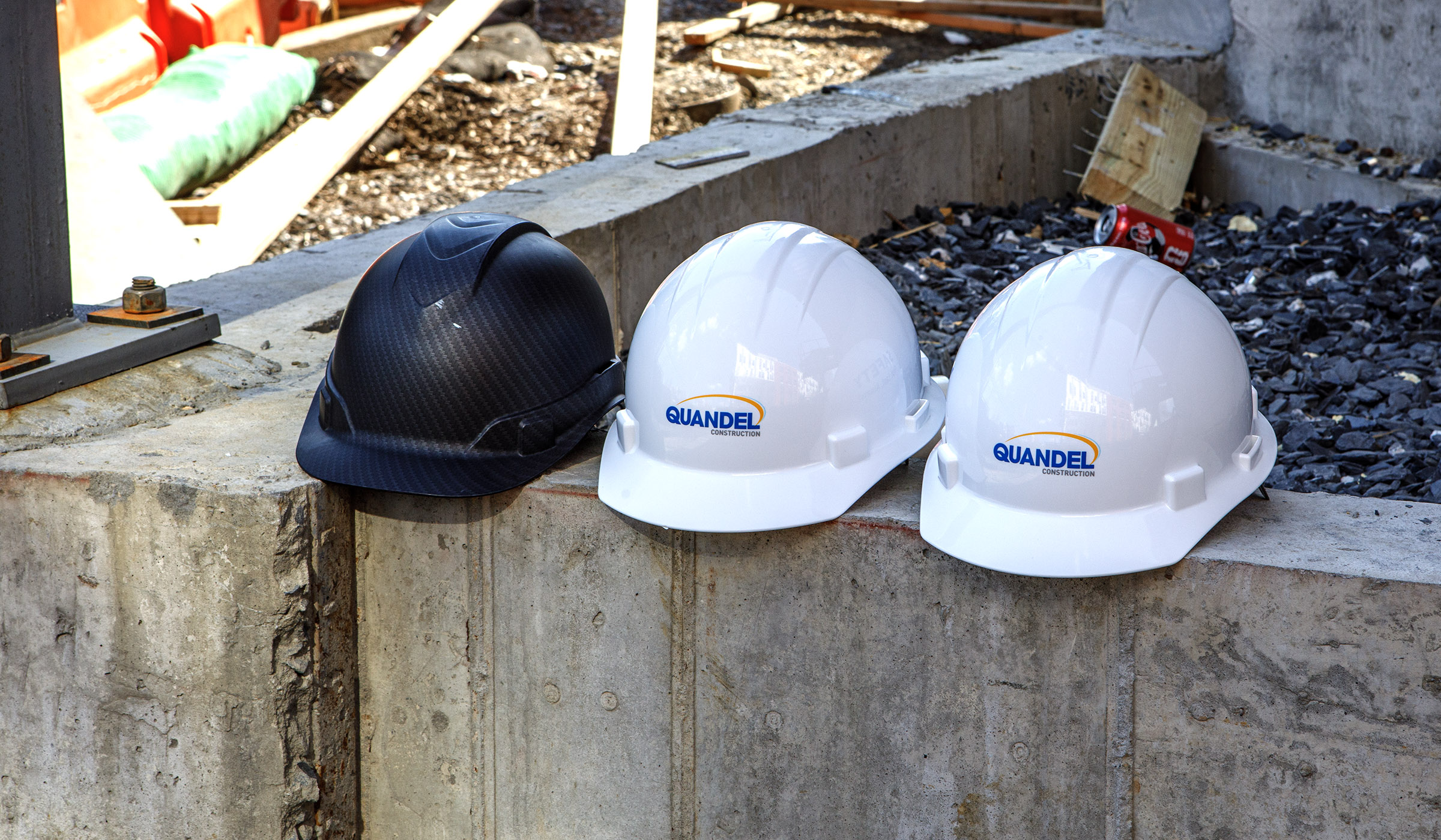Construction helmets at the Walnut Square Apartments site Thursday, April...