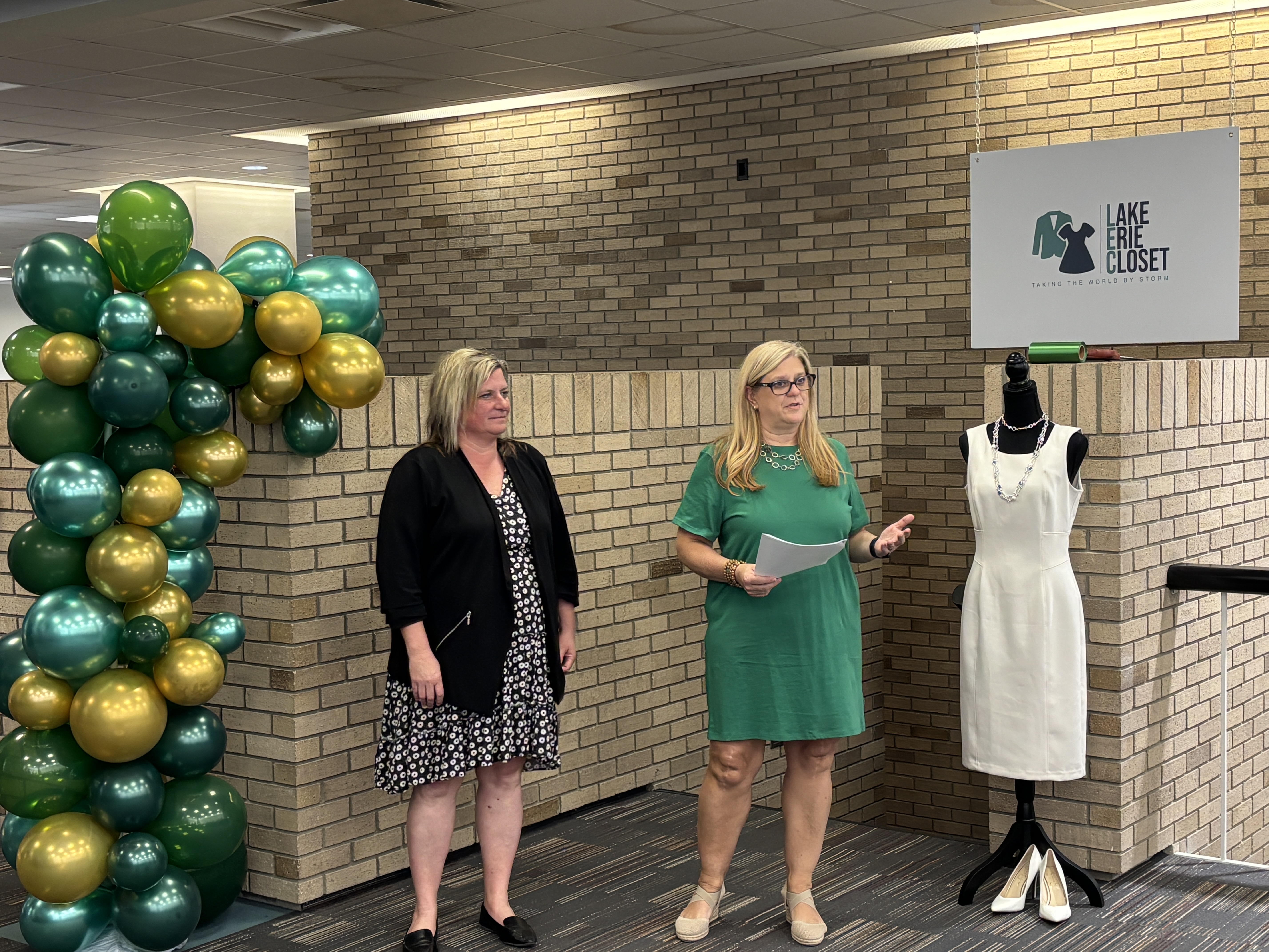 Lake Erie College President Jennifer Schuller, left, and college Career...