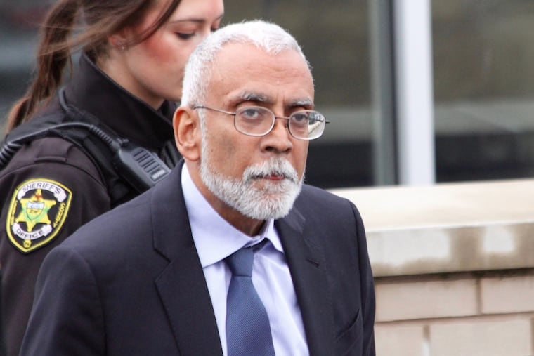 FILE - Subramanyam Vedam walks outside the Centre County Courthouse, Feb. 6, 2025, in Bellefonte, Pa. (Geoff Rushton/StateCollege.com via AP, File)