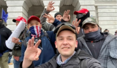 Zach Rehl (front) at the U.S. Capitol on Jan. 6, 2021.