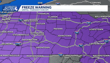 Pennsylvania freeze warning on April 20-21