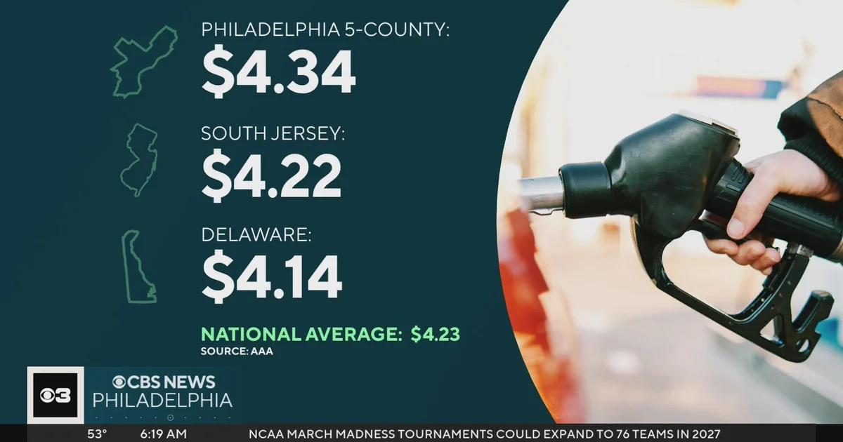 Gas prices well over $4 in Pennsylvania, New Jersey and Delaware as war with Iran drags on