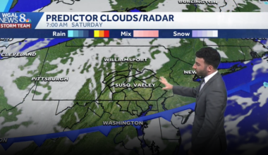 Few showers tonight; pleasant weekend ahead across south-central Pennsylvania