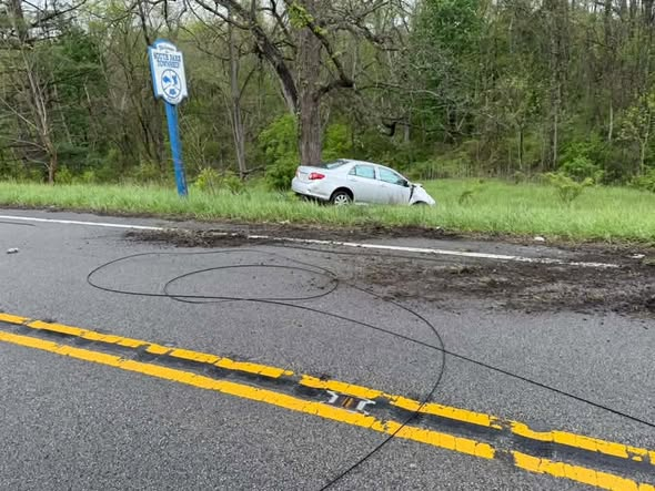 Single-vehicle crash on Saturday, April 25, 2026.