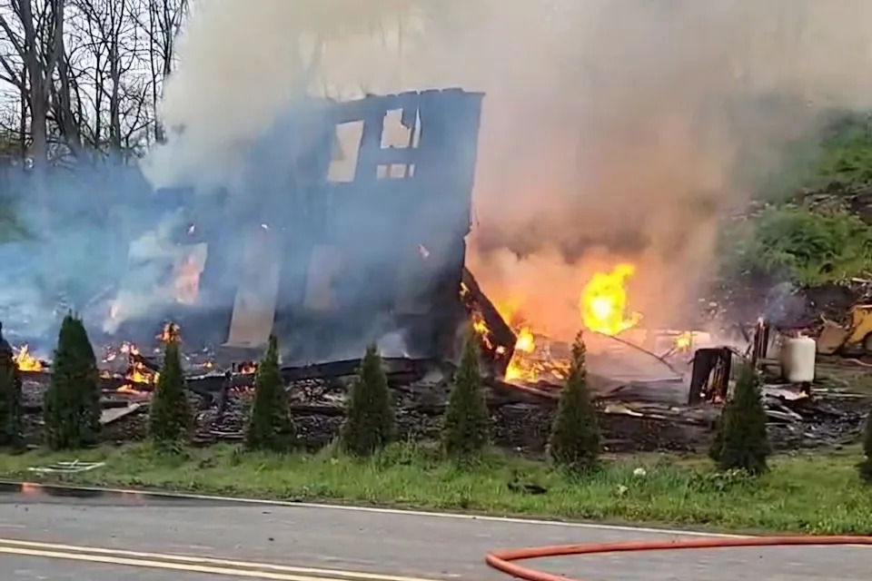 Explosion and fire in Lamar Township in Clinton County, PennsylvaniaCredit: S. Wert