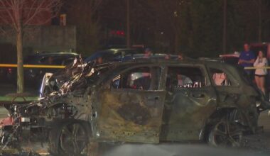 Electric vehicle catches fire in Pittsburgh-area shopping plaza