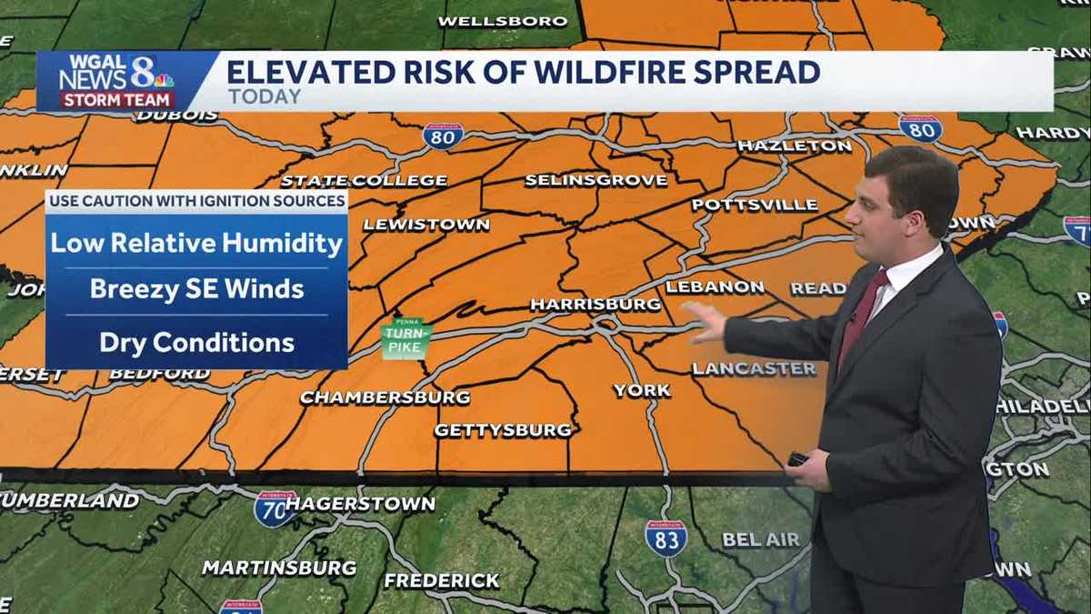 Highs Near 60 Today; Elevated Fire Risk Across South Central Pennsylvania