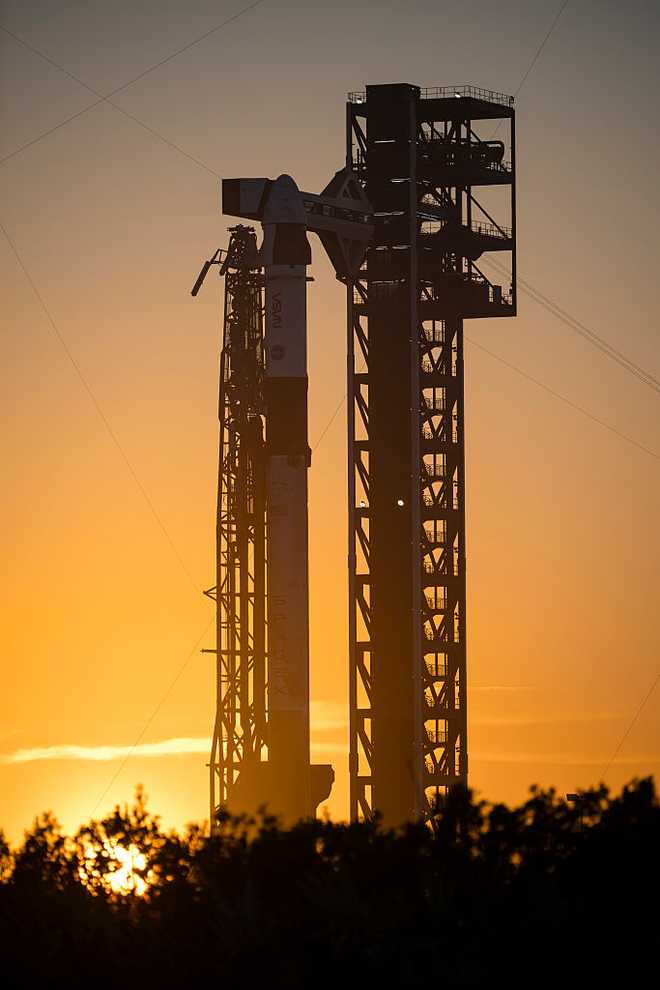 Preparations Continue For NASA's SpaceX Crew-12 Mission CAPE CANAVERAL, FL - FEBRUARY 10: (EDITOR'S NOTE: This handout image was provided by a third-party organization and may not adhere to Getty Images' editorial policy) A SpaceX Falcon 9 rocket with the company's Dragon spacecraft on top is seen on the launch pad at sunset at Space Launch Complex 40 as preparations continue for the Crew-12 mission February 10, 2026, at Cape Canaveral Space Force Station in Florida. NASA's SpaceX Crew-12 mission is the twelfth crew rotation mission of the SpaceX Dragon spacecraft and Falcon 9 rocket to the International Space Station as part of the agency's Commercial Crew Program. NASA astronauts Jessica Meir, Jack Hathaway, European Space Agency (ESA) astronaut Sophie Adenot and Roscosmos cosmonaut Andrey Fedyaev are scheduled to launch at 5:15 a.m. EST on February 13. (Photo by Aubrey Gemignani/NASA via Getty Images)