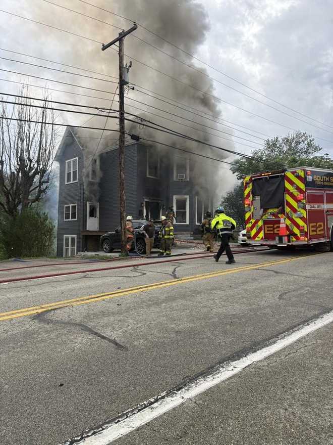 Fire crews respond to home near Trinity High School in Washington County on Saturday, April 18, 2026.