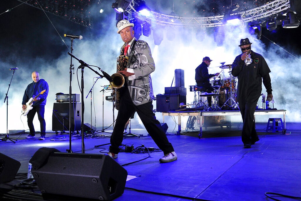 Fishbone performs onstage at Concerts in your Car at the Ventura County Fairgrounds