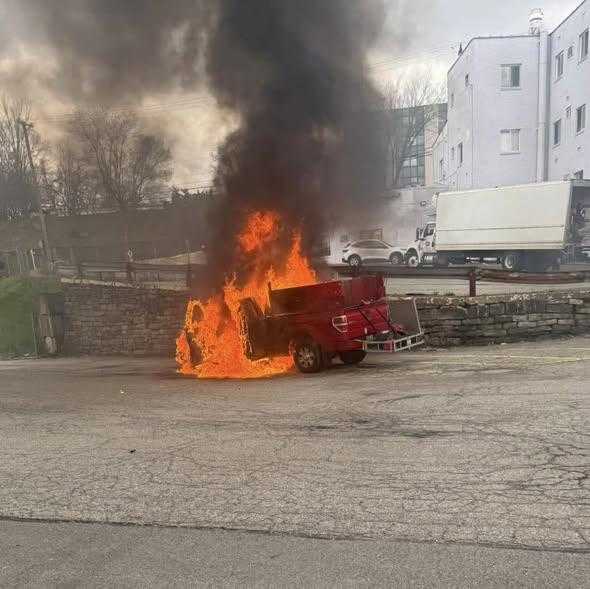 Vehicle fire at Penn Hills Shopping Center