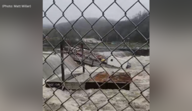 Barge stuck on dam in Beaver Falls, prompting bridge closures
