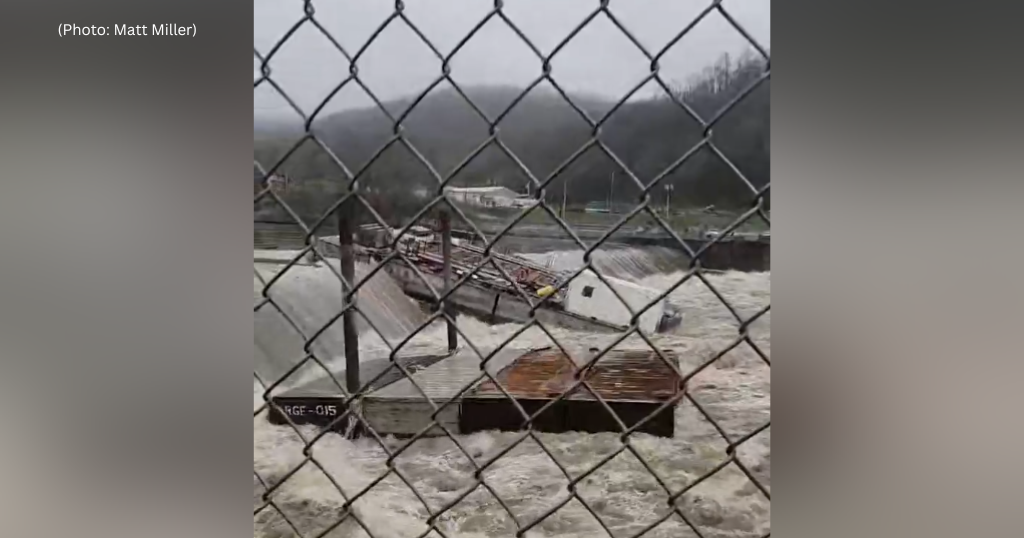 Barge stuck on dam in Beaver Falls, prompting bridge closures
