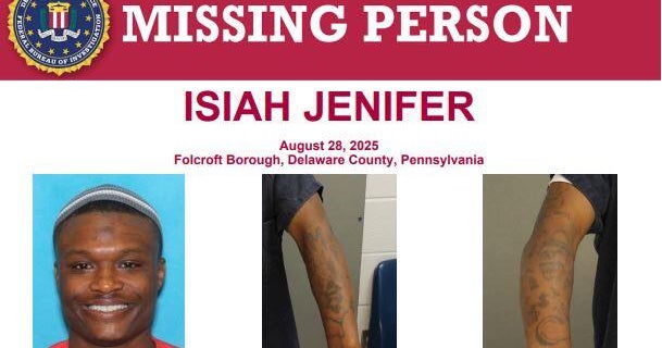 FBI offering $5K reward for info on missing man last seen in Delaware County, Pennsylvania