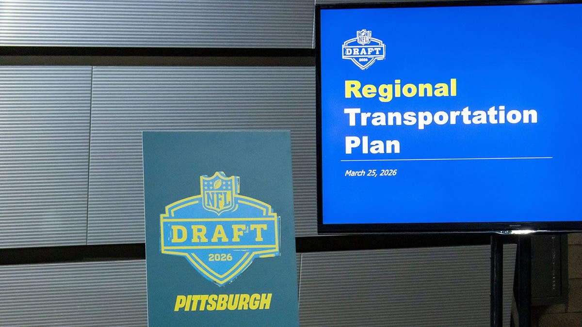 2026 NFL Draft logo displayed inside North Side Station in Pittsburgh