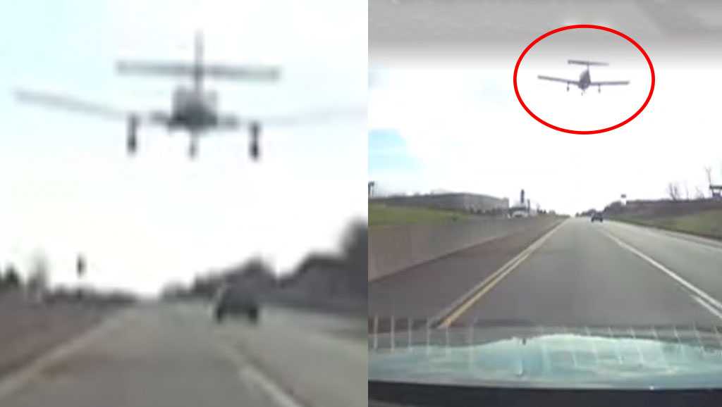 Video shows moment small plane lands on Pennsylvania highway