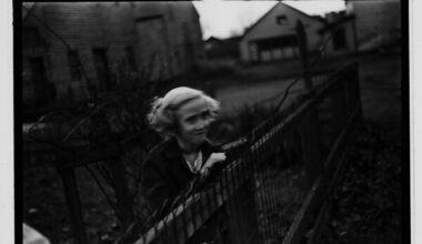 [Five 35mm Film Frames: Girl Leaning on Wire Fence in Yard, Vicinity Bethlehem, Pennsylvania], Walker Evans (American, St. Louis, Missouri 1903–1975 New Haven, Connecticut), Film negative