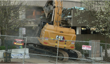 Courthouse Square demolition underway in Washington, Pennsylvania