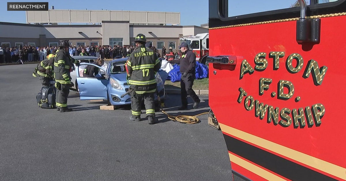 Pennsylvania students get up-close look at consequences of distracted driving with mock crash scene