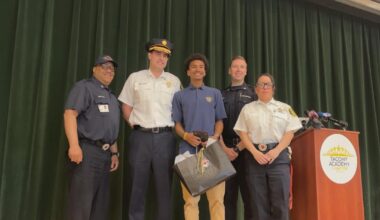 Police, fire departments honor Philadelphia teen who broke car window to help woman