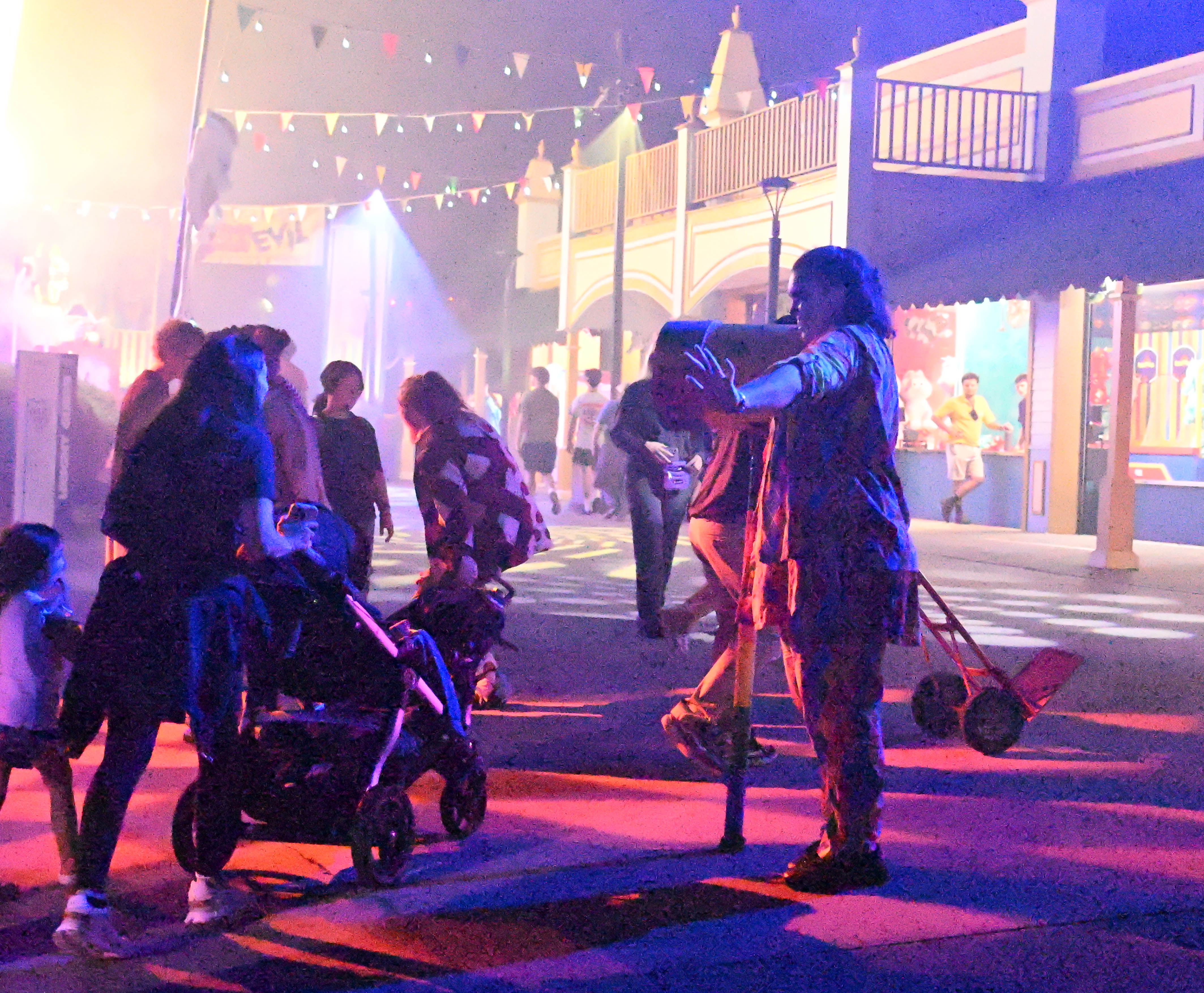 Actors scare visitors during media night at Dorney Parkâs Halloween...