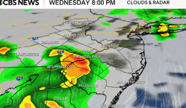 Philadelphia could hit record-breaking high temps Wednesday, tracking evening storms. Here's the forecast.
