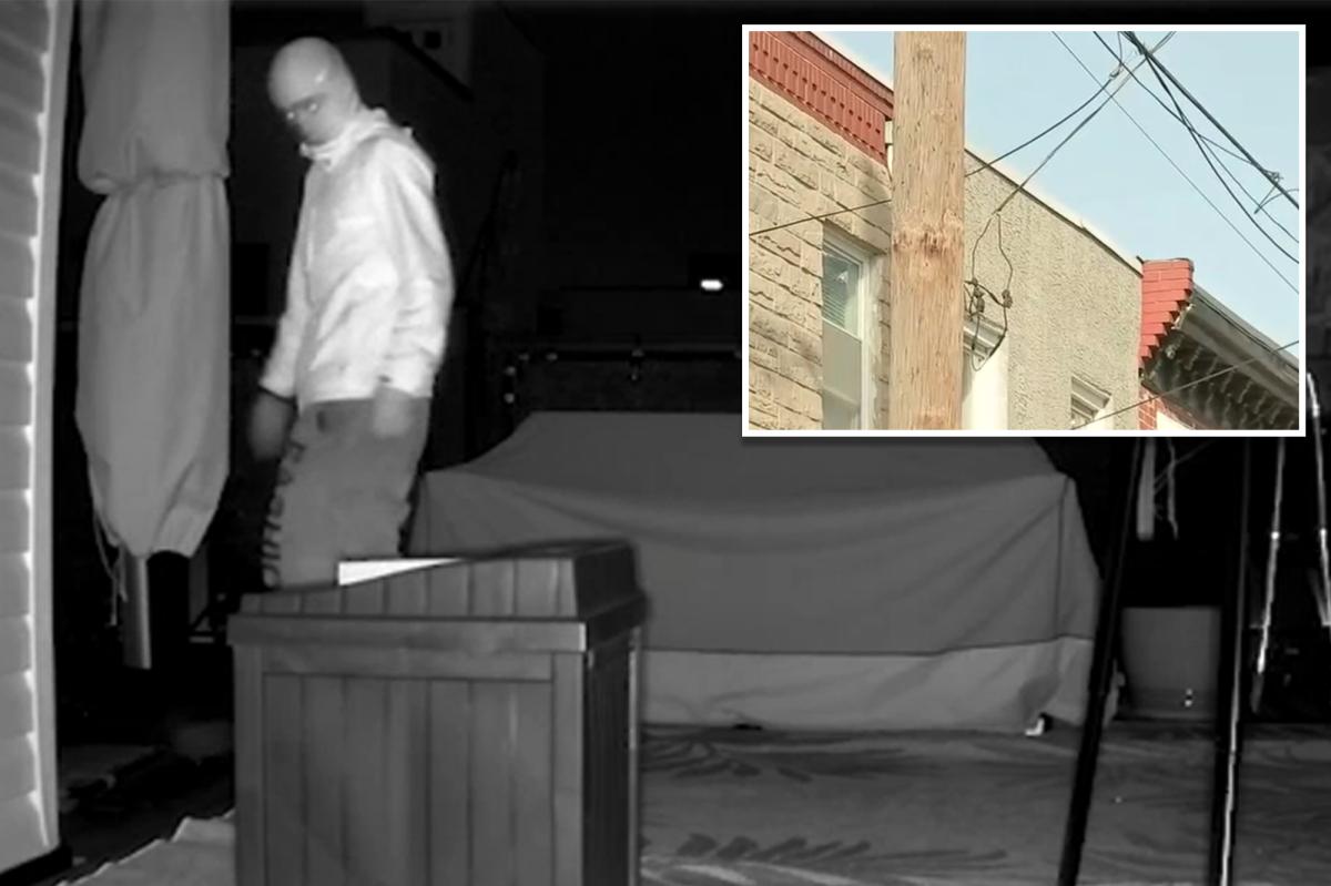 Philadelphia masked man spotted on camera lurking on home roof deck