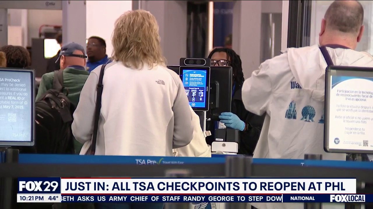 All TSA checkpoints to reopen at PHL Airport