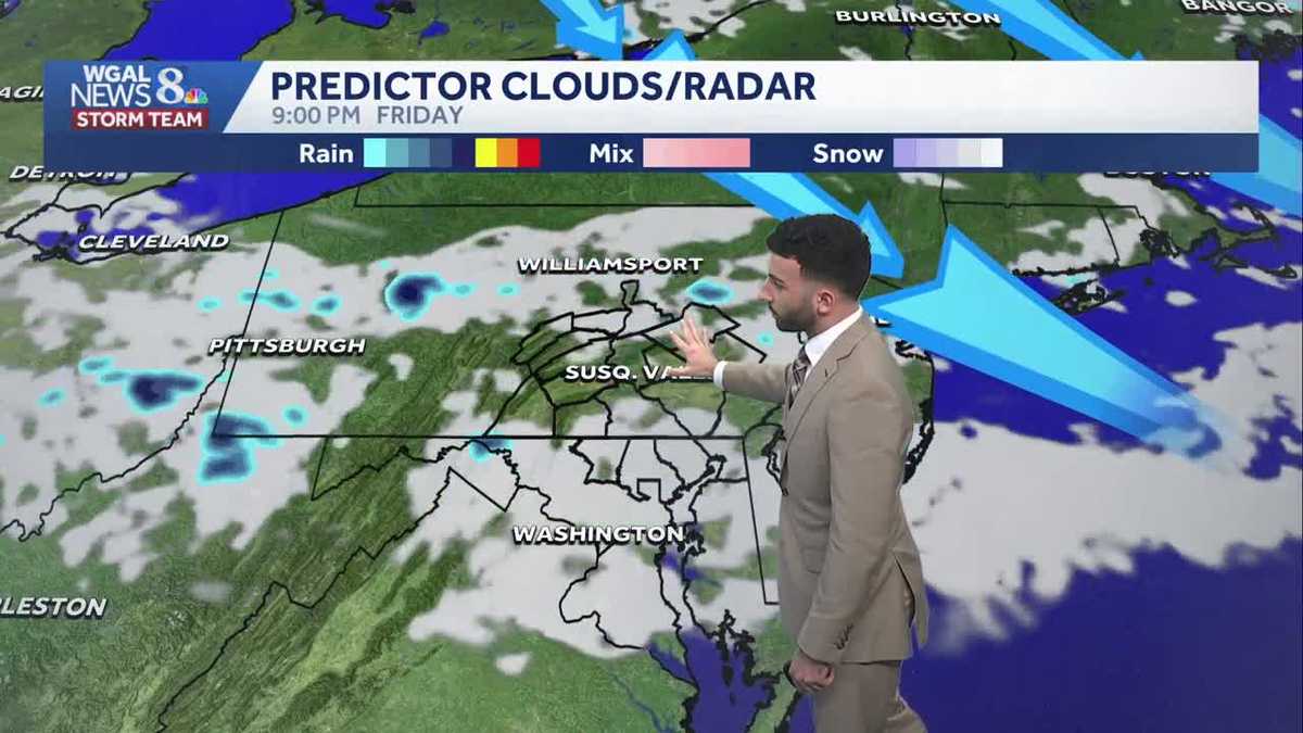 Partly cloudy & isolated shower chance this evening; more rain chances heading into the weekend across south-central Pennsylvania
